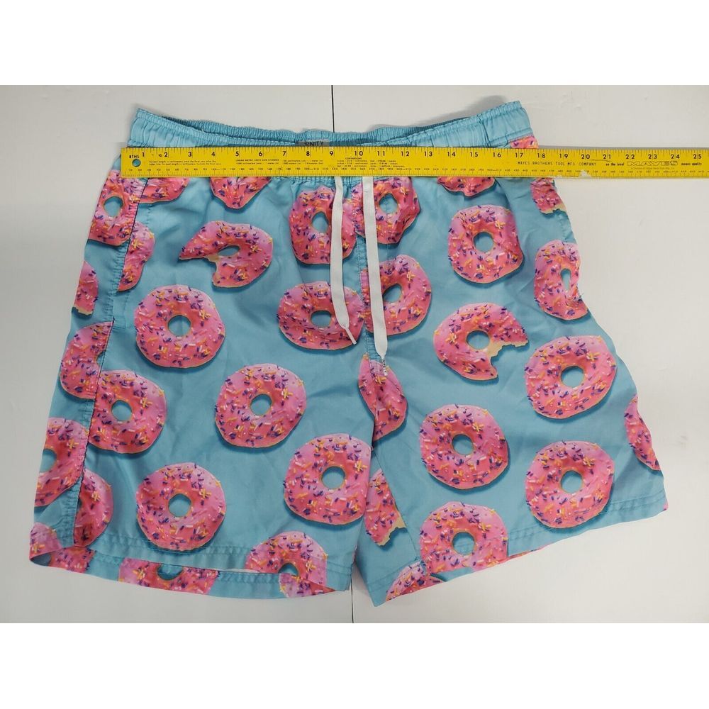 Trinity Collective‎ Mens Bathing Suit X-Large Lt Blue Donuts With Sprinkles